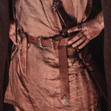 Brown Leather Belt with Brass Buckle & Tip from Norse Tradesman