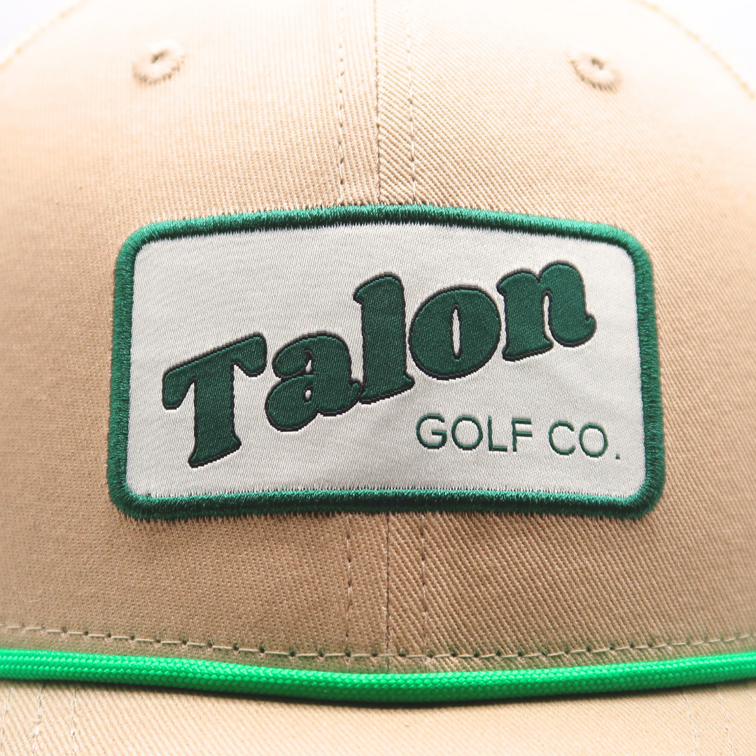 Green Rope Tan Trucker Hat from Talon Golf LLC