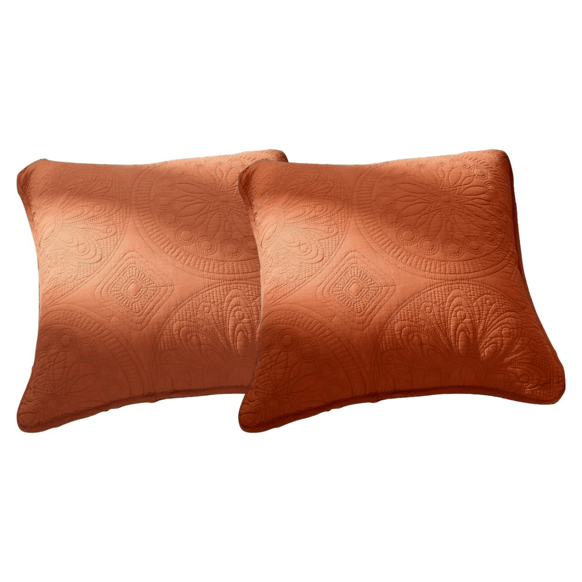 Tache Cotton Stone Washed Rustic Orange Medallion Tuscany Sunrise Cushion Covers / Euro Sham (JHW-595) from Tache Home Fashion