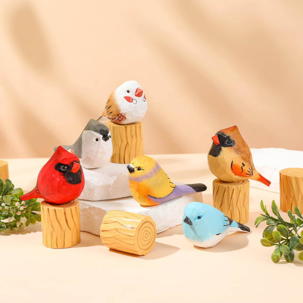 Miniature Bird Figurines from Moderny