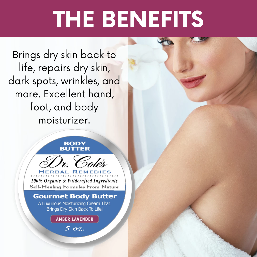 Dr. Cole's Gourmet Body Butter - AMBER LAVENDER From Dr. Cole's Herbal Remedies