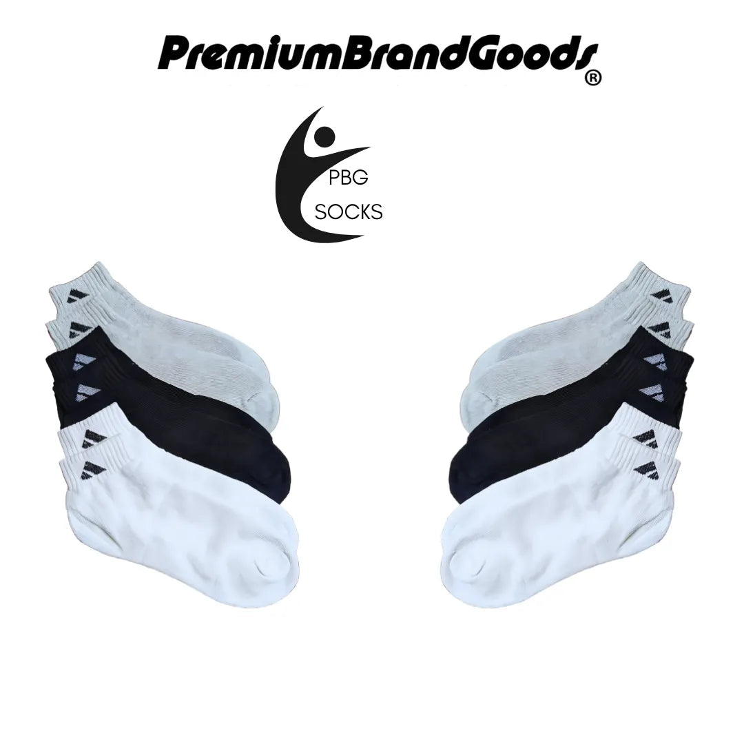 PBG Men's Socks 6 Pair Mid Length Athletic performance MultiPack Activewear 10-13 from PremiumBrandGoods