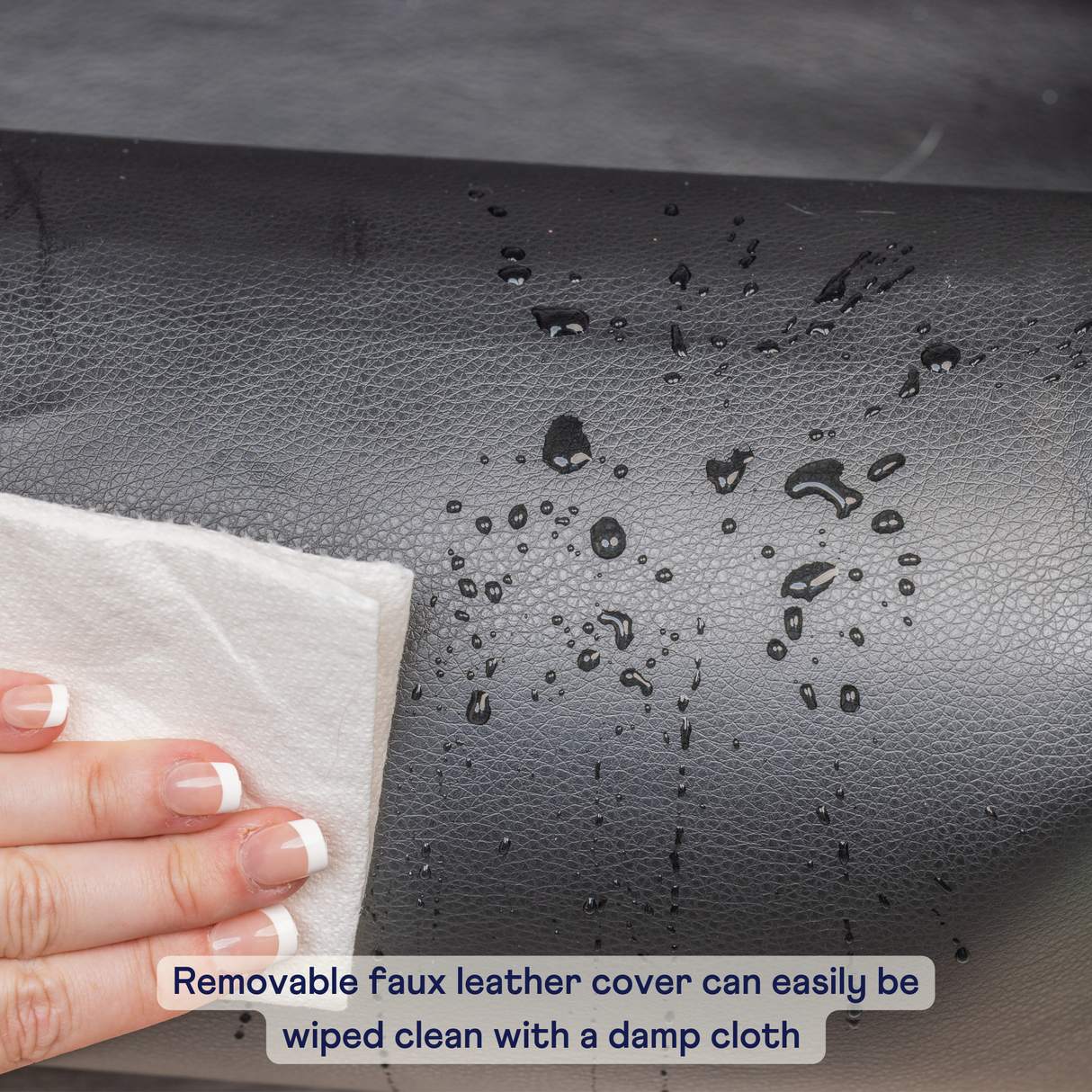 PupProtector™ Faux Leather Memory Foam Dog Car Bed -  Black From Paw.com