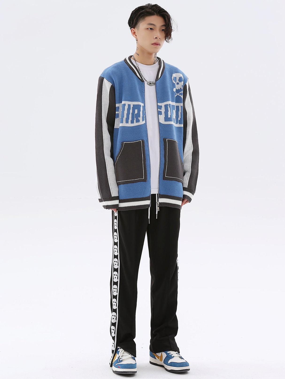 Easy Skull Knit Bomber Jacket from Niepce Inc