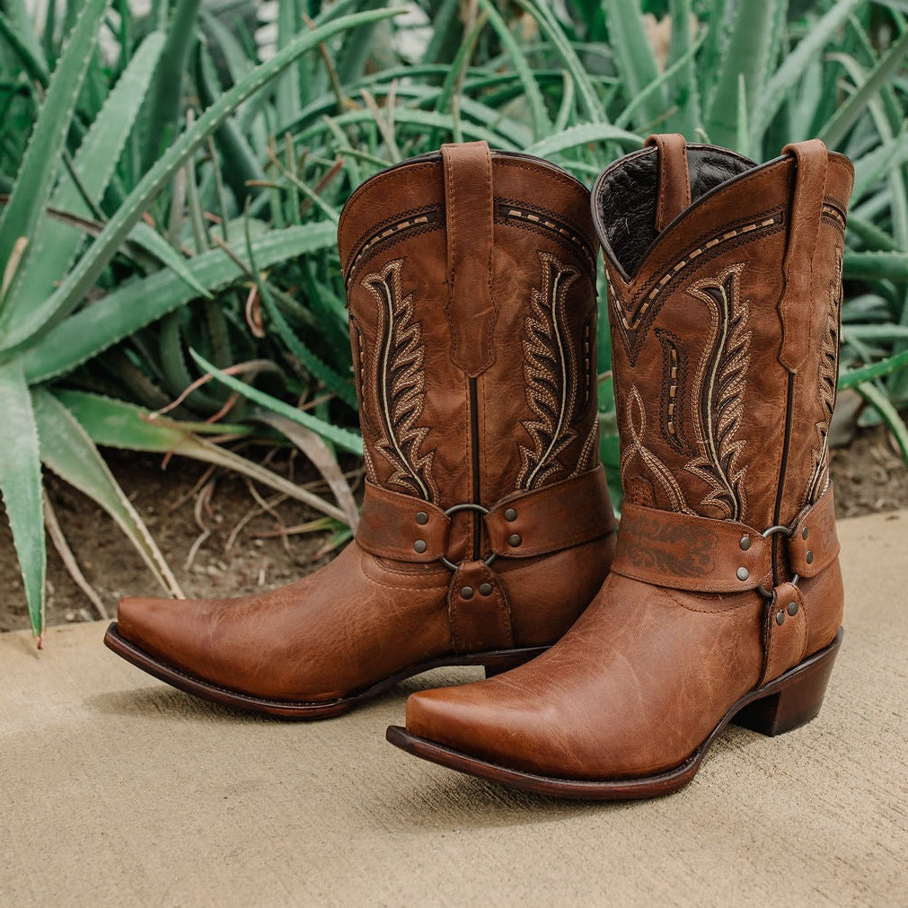Women's Harness Boots | Brown Leather Harness Boots (M50039) from Soto Boots