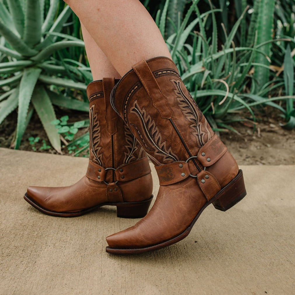 Women's Harness Boots | Brown Leather Harness Boots (M50039) from Soto Boots
