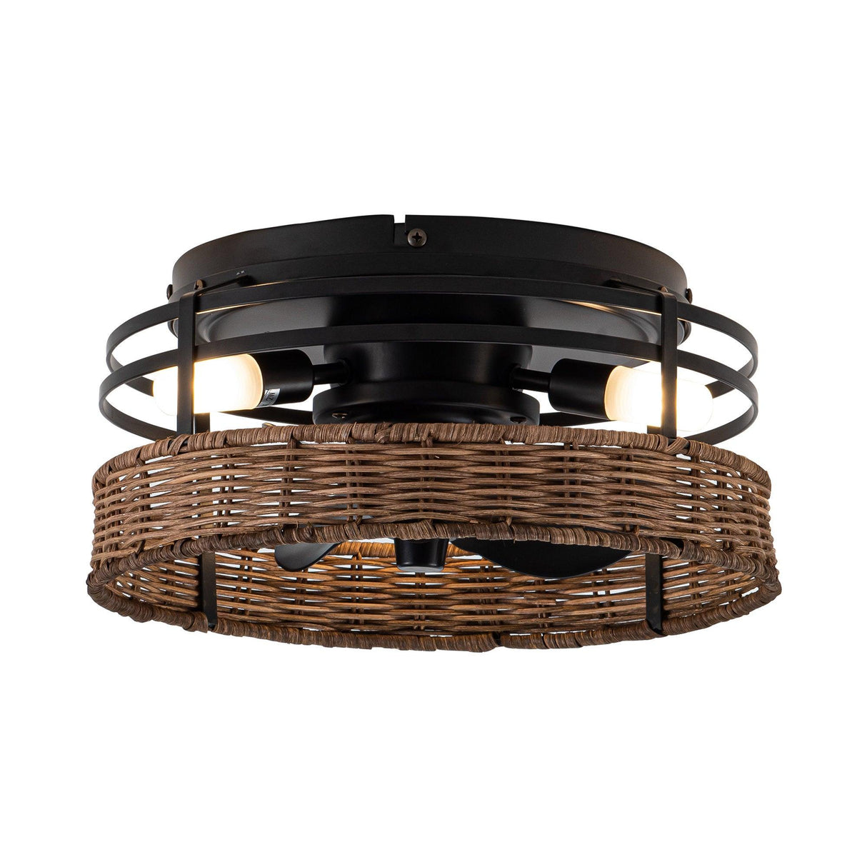 Farmhouse Flush Mount Reversible Ceiling Fan with Lighting and Remote Control From ParrotUncle