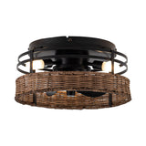 Farmhouse Flush Mount Reversible Ceiling Fan with Lighting and Remote Control From ParrotUncle
