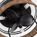 Farmhouse Flush Mount Reversible Ceiling Fan with Lighting and Remote Control From ParrotUncle