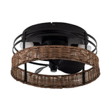 Farmhouse Flush Mount Reversible Ceiling Fan with Lighting and Remote Control From ParrotUncle