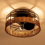Farmhouse Flush Mount Reversible Ceiling Fan with Lighting and Remote Control From ParrotUncle