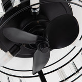 Modern DC Motor Flush Mount Reversible Crystal Ceiling Fan with Lighting and Remote Control From ParrotUncle