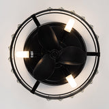 Modern DC Motor Flush Mount Reversible Crystal Ceiling Fan with Lighting and Remote Control From ParrotUncle