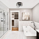 Modern DC Motor Flush Mount Reversible Crystal Ceiling Fan with Lighting and Remote Control From ParrotUncle
