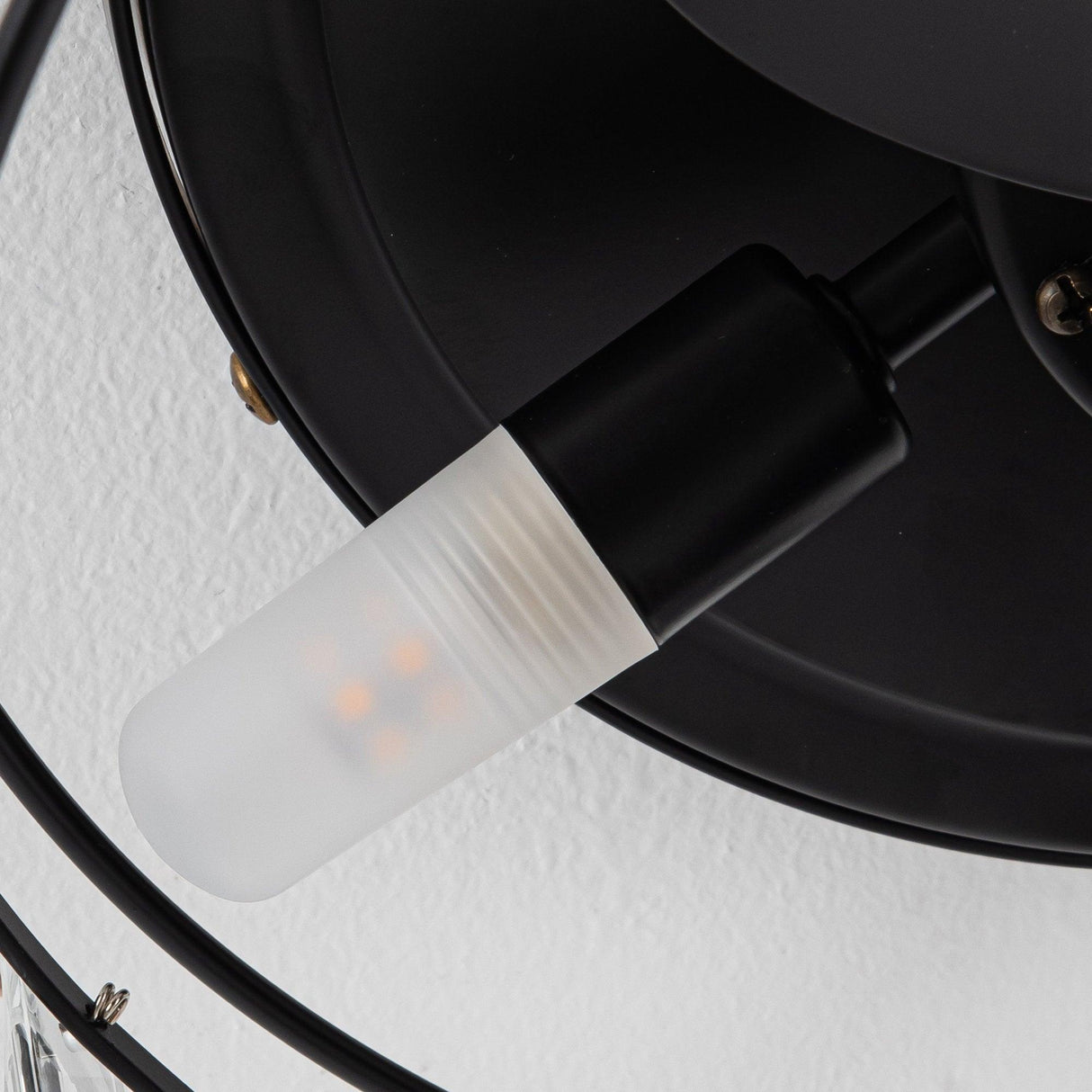 Modern DC Motor Flush Mount Reversible Crystal Ceiling Fan with Lighting and Remote Control From ParrotUncle