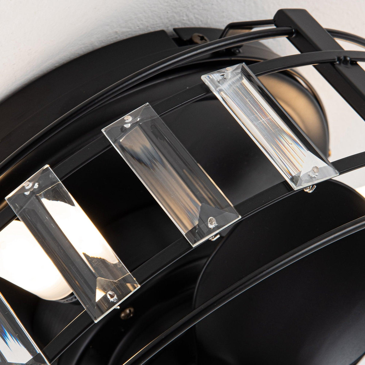 Modern DC Motor Flush Mount Reversible Crystal Ceiling Fan with Lighting and Remote Control From ParrotUncle
