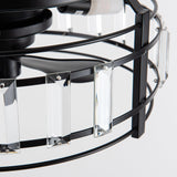Modern DC Motor Flush Mount Reversible Crystal Ceiling Fan with Lighting and Remote Control From ParrotUncle