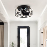 Srinager Modern DC Motor Flush Mount Reversible Crystal Ceiling Fan with Lighting and Remote Control From ParrotUncle