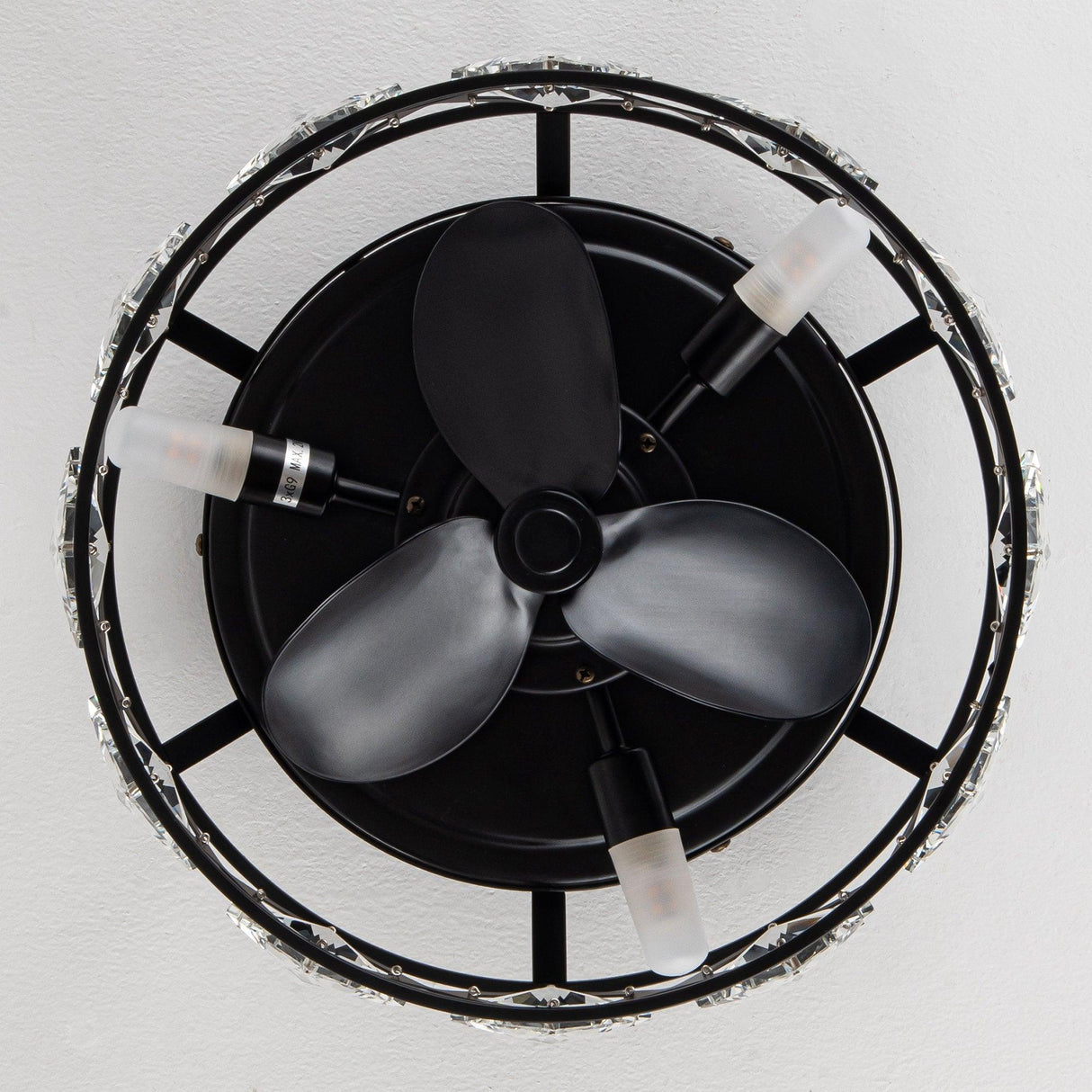 Srinager Modern DC Motor Flush Mount Reversible Crystal Ceiling Fan with Lighting and Remote Control From ParrotUncle