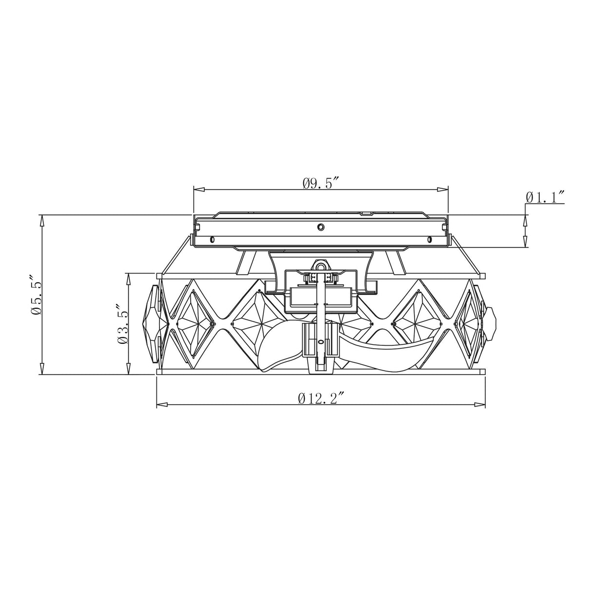 Srinager Modern DC Motor Flush Mount Reversible Crystal Ceiling Fan with Lighting and Remote Control From ParrotUncle