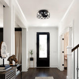 Srinager Modern DC Motor Flush Mount Reversible Crystal Ceiling Fan with Lighting and Remote Control From ParrotUncle