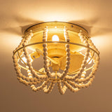 Farmhouse DC Motor Flush Mount Reversible Ceiling Fan with Lighting and Remote Control From ParrotUncle