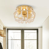 Farmhouse DC Motor Flush Mount Reversible Ceiling Fan with Lighting and Remote Control From ParrotUncle
