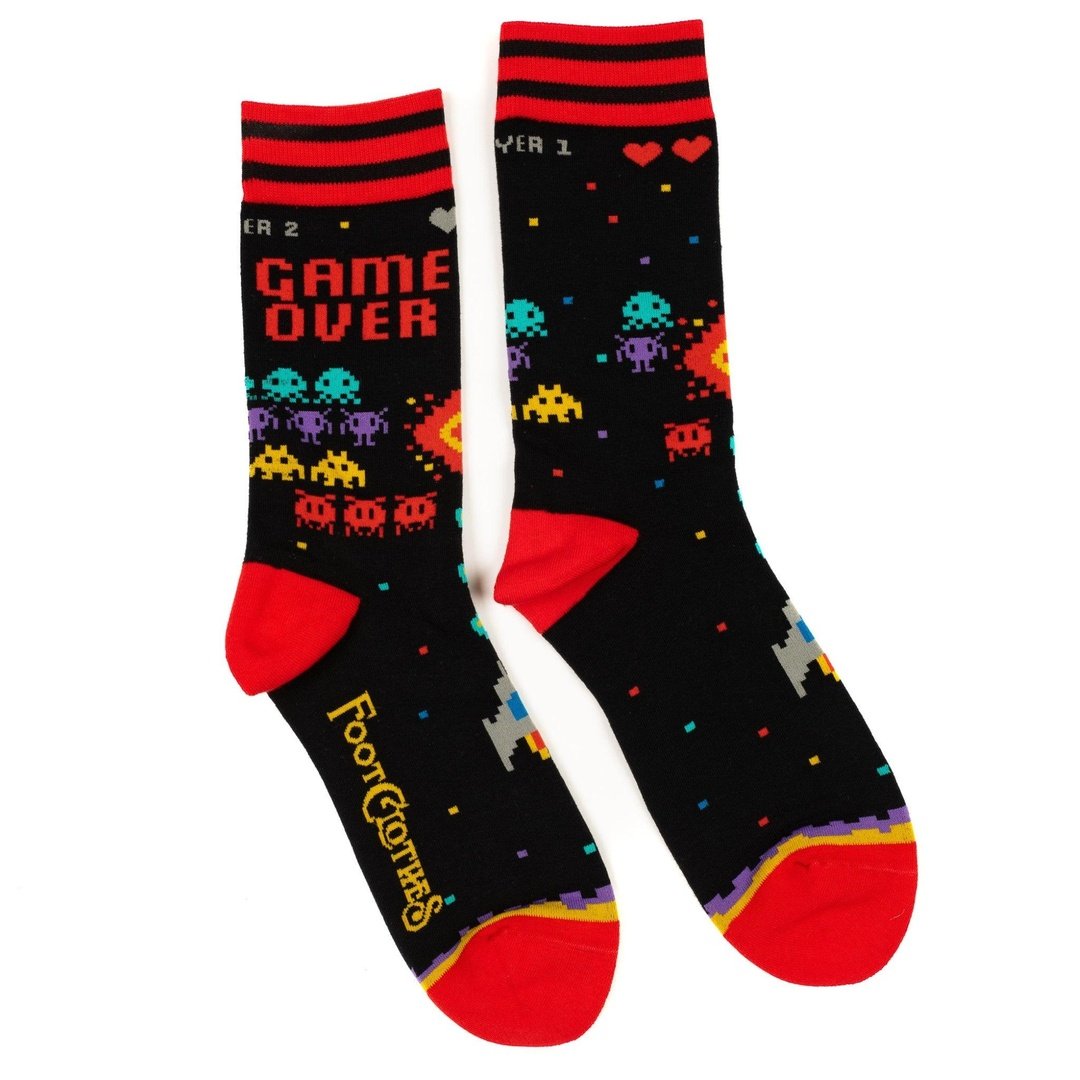 Game Over 80s Video Game Crew Socks from FootClothes