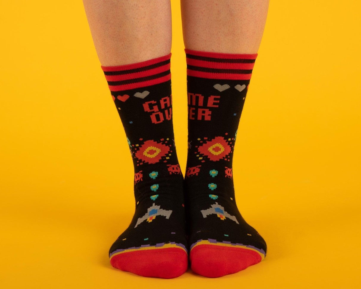 Game Over 80s Video Game Crew Socks from FootClothes