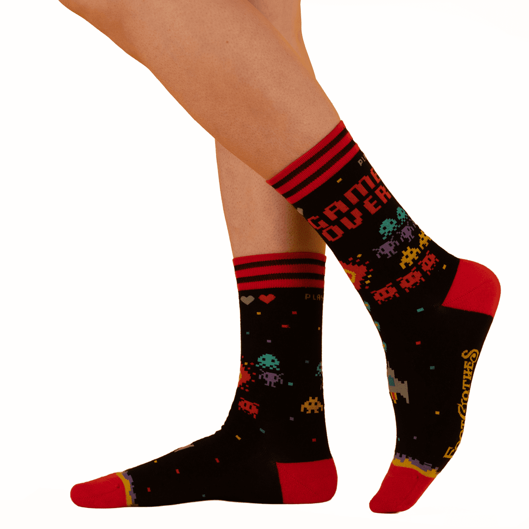 Game Over 80s Video Game Crew Socks from FootClothes