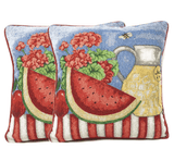 Tache Fruity Drinks Watermelon Lemonade Woven Tapestry Accent Throw Pillow Cover (13082CC) from Tache Home Fashion