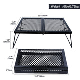 Portable Heavy Duty Folding Steel Campfire Grill Grate for Outdoor Cooking, Black From Redcamp