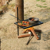 Folding Swivel Campfire Grill Heavy Duty Steel Grate with Carrying Bag for Outdoor Open Flame Cooking From Redcamp