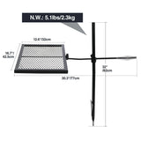 Folding Swivel Campfire Grill Heavy Duty Steel Grate with Carrying Bag for Outdoor Open Flame Cooking From Redcamp