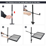 Folding Swivel Campfire Grill Heavy Duty Steel Grate with Carrying Bag for Outdoor Open Flame Cooking From Redcamp