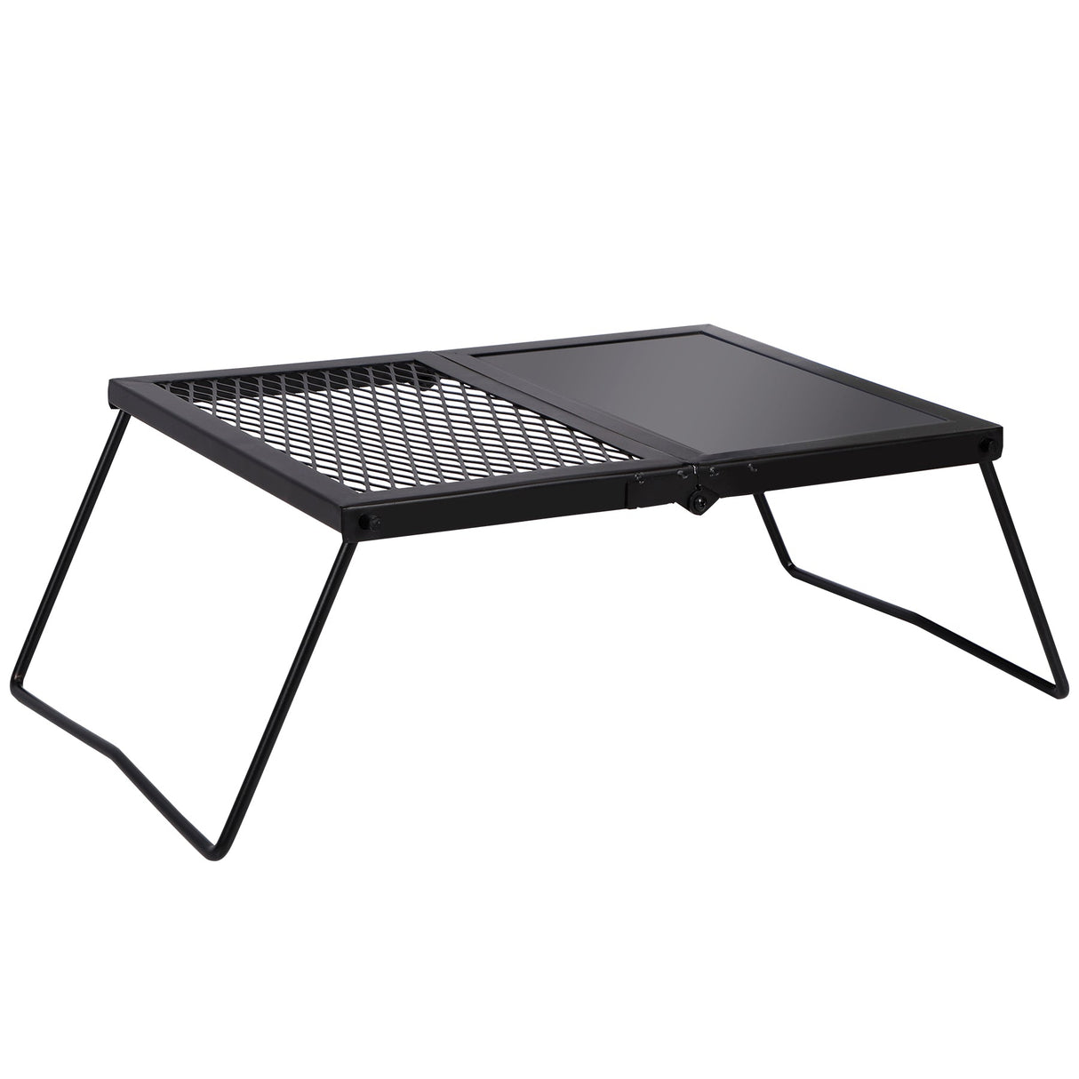 Portable Heavy Duty Folding Steel Campfire Grill Grate for Outdoor Cooking, Black From Redcamp