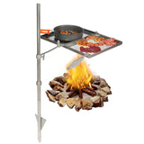 Folding Swivel Campfire Grill Heavy Duty Steel Grate with Carrying Bag for Outdoor Open Flame Cooking From Redcamp