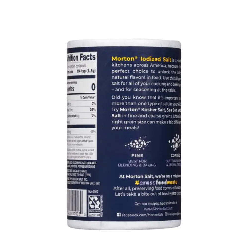Morton Salt Plain 26 oz from Mexmax INC.