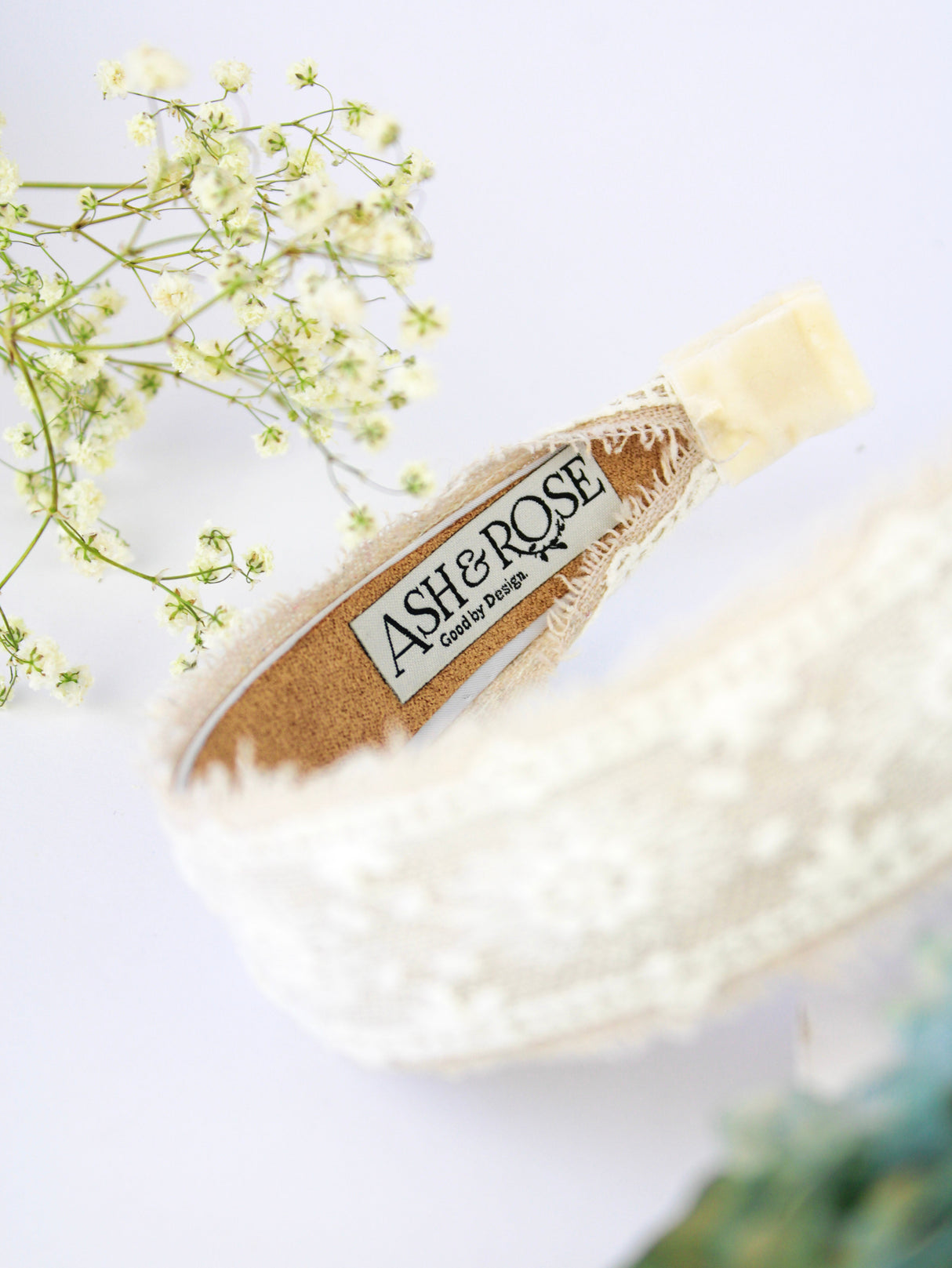 Clara Lace and Linen Headband from Ash & Rose
