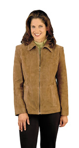 Women's Genuine Suede Leather Fashion Jacket - Imported from Reed Leather