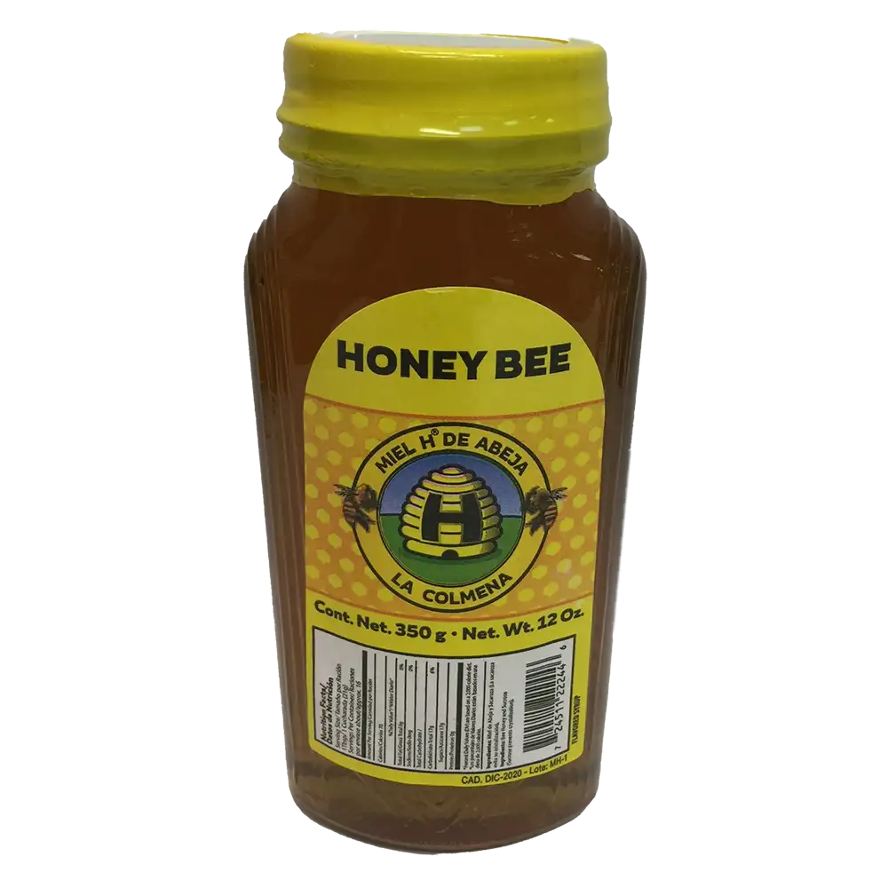 H Miel de Abeja Honey Syrup (Glass Jar) 12 oz 24 pack from Mexmax INC.