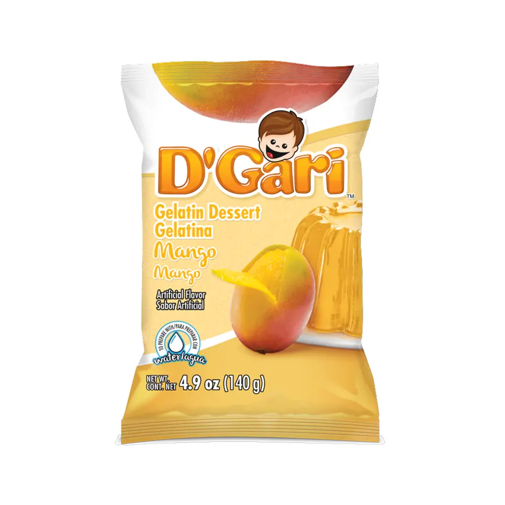 D'Gari Gelatin Mango Water 24 units (4.2 oz/unit) From Mexmax INC.