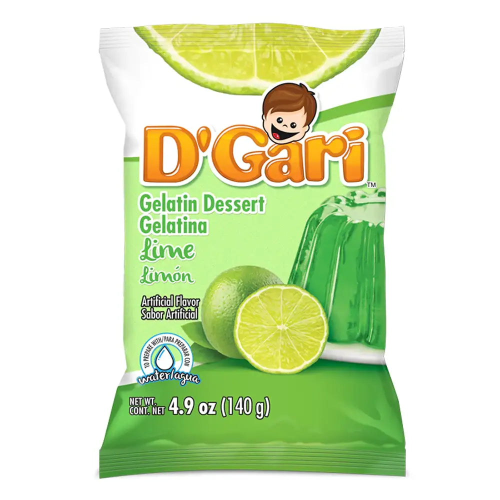 D'Gari Gelatin Lime Water 24 units (4.2 oz/unit) From Mexmax INC.