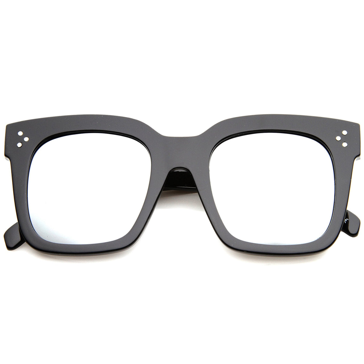 Bold Oversize Flat Mirror Lens Square Frame Horn Rimmed Sunglasses 50mm - A100 from zeroUV