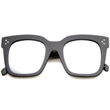 Bold Oversize Flat Mirror Lens Square Frame Horn Rimmed Sunglasses 50mm - A100 from zeroUV