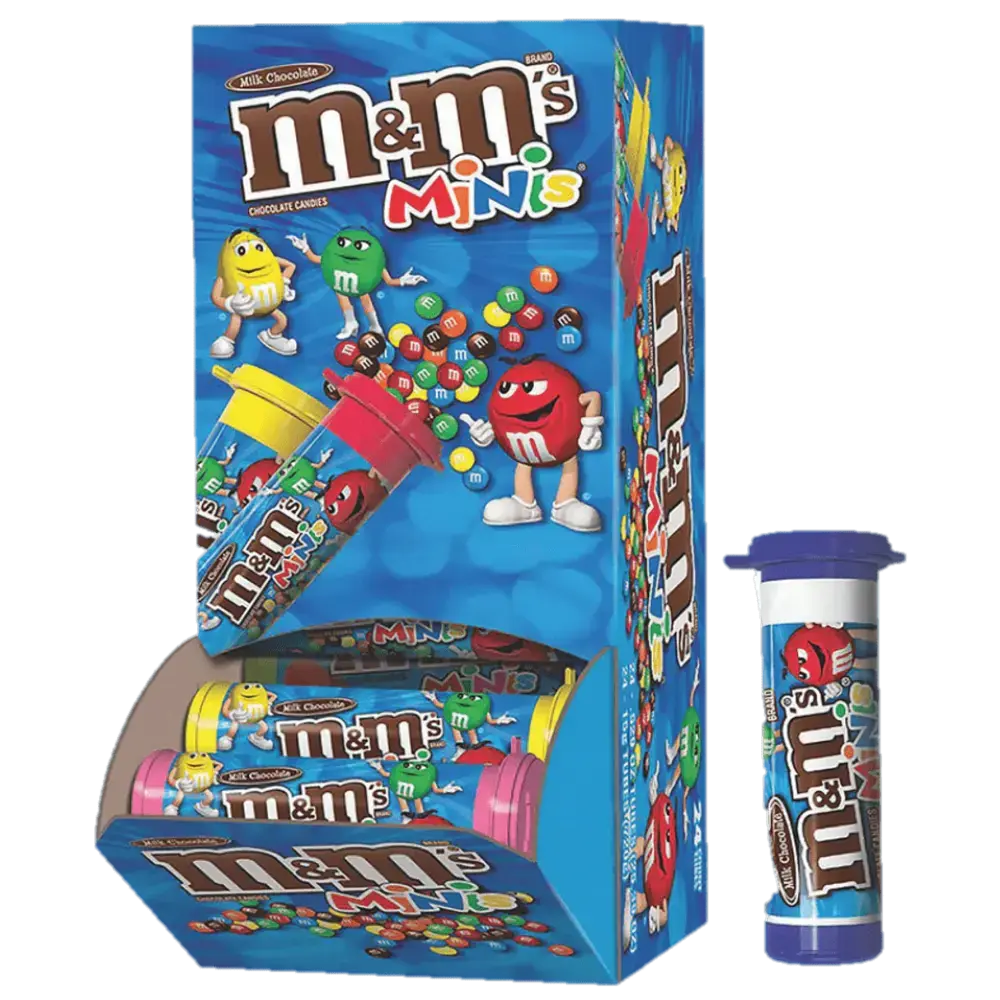 M & M Minis Tube Chocolate Pieces 1.08 oz 24 pack from Mexmax INC.