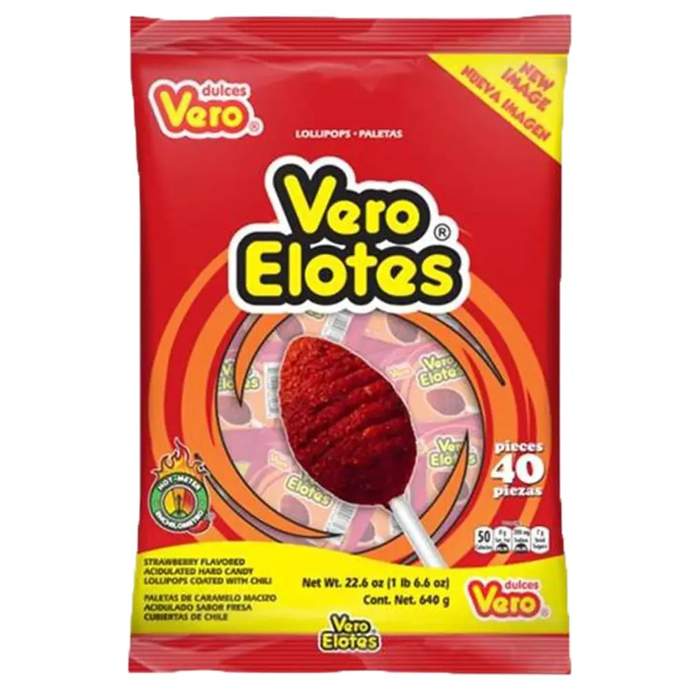 Vero Elote with Chilli Lollipop 40 ct 7 pack from Mexmax INC.