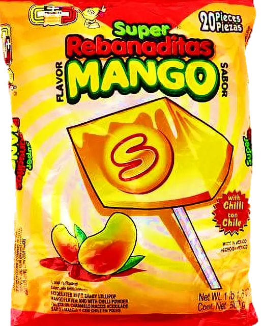 Super Renanaditas Mango Lollipop with Chile 8 pack 20 ct ea from Mexmax INC.
