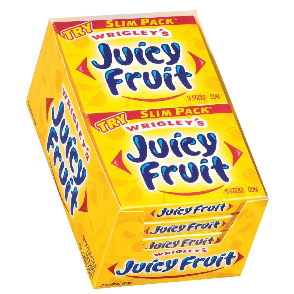 Wrigley Juicy Fruit Slim Yellow Pack 10 units (15 pc/unit) From Mexmax INC.