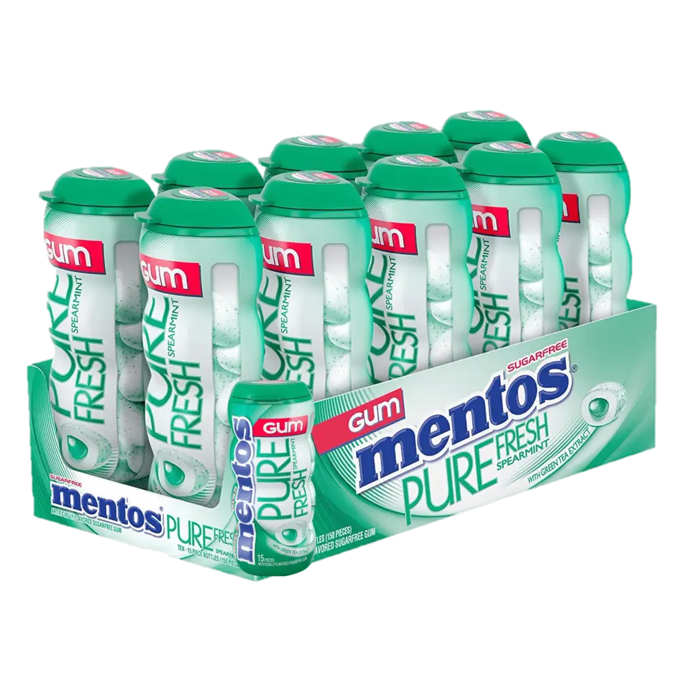 Mentos Gum Spearmint 10 units (15 pc/unit) From Mexmax INC.